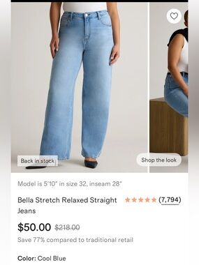 Quince Bella Stretch Relaxed Straight Leg Jeans